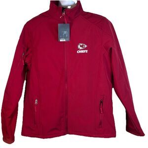 Dunbrooke Kansas City Chiefs NFL Softshell Jacket Red Full Zip Fleece Lined L